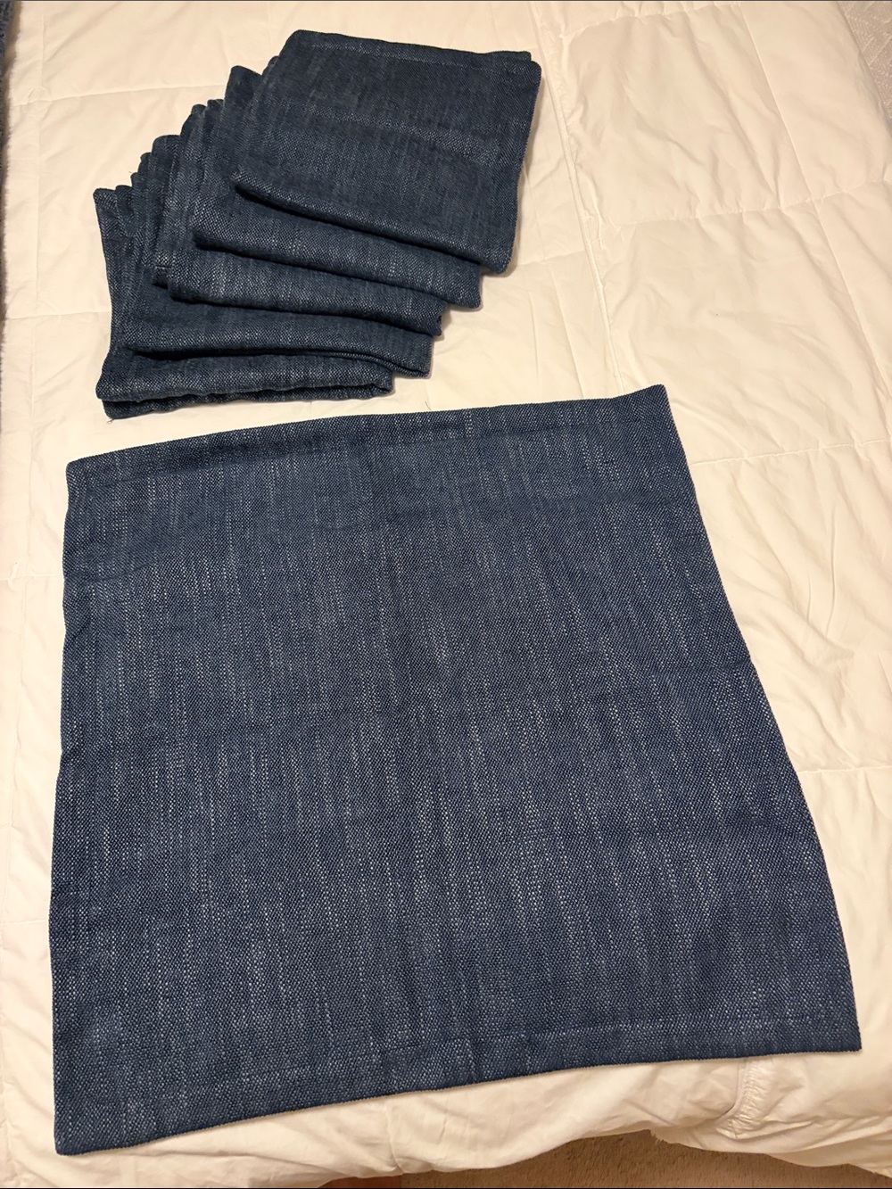 (6) Hobby Lobby Dark Indigo Denim Square Pillow Covers 20 x 20